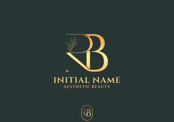 Poster - Elegant RB Initial Logo Design for Aesthetic Beauty Brand	
