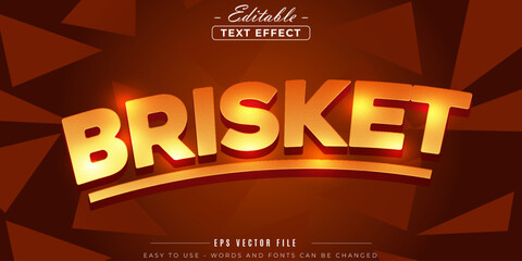 Poster - Shiny brisket text, editable text effect.