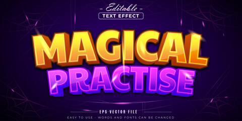 Poster - Magical practices shiny text, editable text effect.
