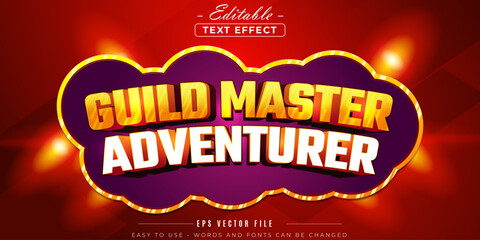 Poster - Guild master adventurer text, editable text effect.