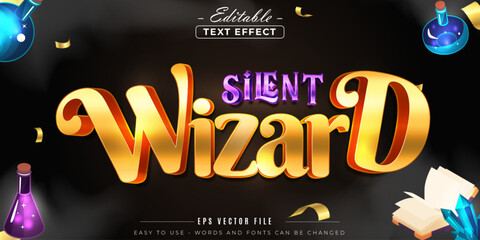 Poster - Silent wizard shiny text, editable text effect.