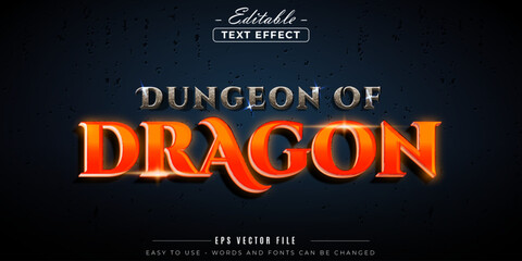 Poster - Dungeon of dragon shiny text, editable text effect.
