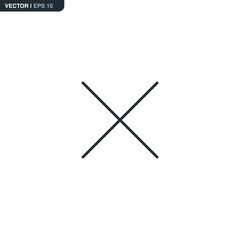 Poster - Close, delete, linear style sign for mobile concept and web design