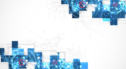 Poster - Abstract background. Scientific and technological concept. Square art. Vector