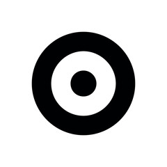 Poster - A black and white concentric circle design with a solid black outer ring and a black circle center