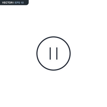 Pause, linear style sign for mobile concept and web design