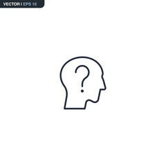 Poster - Question, linear style sign for mobile concept and web design