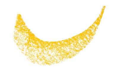 Yellow crayon brush stroke isolated on transparent background
