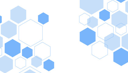 Poster - Abstract blue hexagon shape for frame illustration design