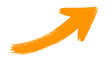 © Kaifiya - Hand-drawn orange arrow indicating growth and success, isolated png brushstroke element.