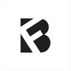 Leinwandbilder - Letter BF and FB logo clean and modern style and negative space.