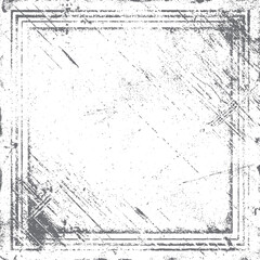 Poster - Aged square surface with edge cracks. Distressed grunge texture frame art. High resolution vintage background design.