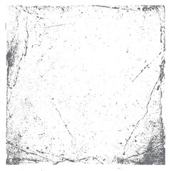 Poster - Grunge border texture with worn cracks. Vintage distressed square frame background. High quality abstract edge design.