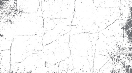 Poster - Cracked distressed texture on white background. Grunge vintage surface with dust and scratch. Abstract aged overlay.