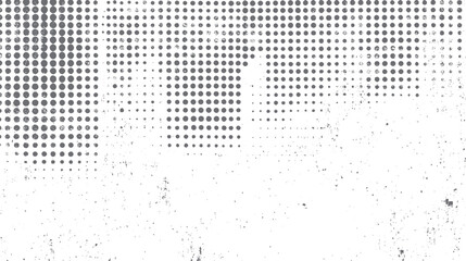 Poster - Retro halftone dots with grunge effect. Abstract textured gradient dot background. Distressed surface design element.