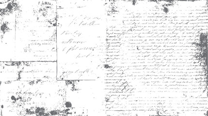 Poster - Old script document background design. Grunge handwritten texture overlay. Distressed ink on vintage paper surface.