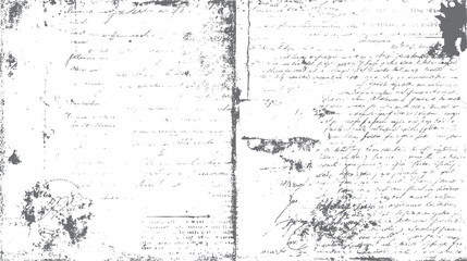 Poster - Distressed handwriting texture art. Grunge style vintage text overlay. Faded ink background on aged paper design.