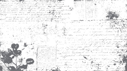 Poster - Faded ink letter texture background. Grunge handwriting overlay design. Vintage document with distressed details.