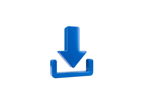 Download icon in modern blue 3D style, perfect for websites, apps, and user interface designs