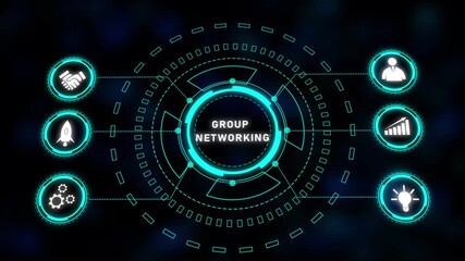 Poster - Futuristic Teal HUD Interface Abstract Technology Background Seamless Loop Animation Digital. Futuristic teal hud interface animation with glowing neon circles and seamless 4K digital design.