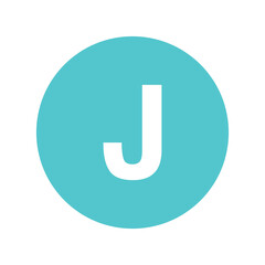 Poster - Illustration of Teal Circle with White Capital J: Minimalist Letter Icon vector
