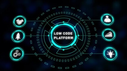 Poster - Futuristic Teal HUD Interface Technology Digital Abstract Background Seamless Loop Animation. HUD Interface With Glowing Neon Circles And Lines In A Futuristic Teal Sci-Fi Digital Loop.