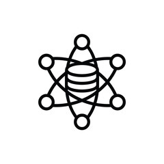 Poster - Decentralized database network icon blockchain technology data storage and connection