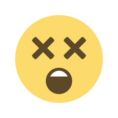 Poster - illustration of dead tired emoji: exhausted face illustration, overwhelmed expression, digital graph