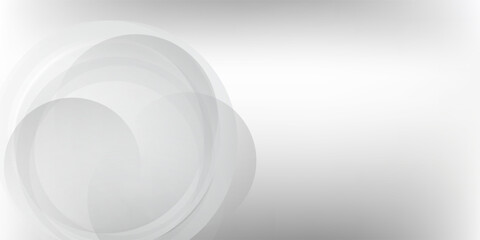 Fototapete - Abstract geometric round shape, white and gray color background. Vector illustration.