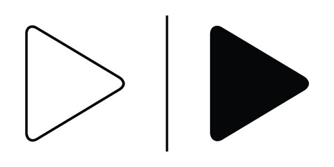 Poster - Play and Pause Icons: A minimalist digital design presents the universal symbols for play and pause, each rendered with clean lines and contrasting colors. 