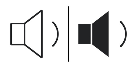 Poster - Audio Icon: A minimalistic graphic featuring a stylized speaker icon, representing the concept of sound and audio, suitable for various design applications.
