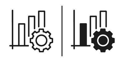 Fototapete - Business Growth and Management: A minimalist illustration showcasing the synergy of data analytics with management tools, symbolizing growth and business process.