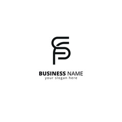 Poster - Abstract Letter SF FS Logo with Geometric Shapes. Bold and Minimal Tech Brand Identity Design.