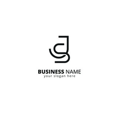 Poster - Abstract Letter SJ JS Logo with Geometric Shapes. Bold and Minimal Tech Brand Identity Design.