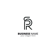 Poster - Abstract Letter SR RS Logo with Geometric Shapes. Bold and Minimal Tech Brand Identity Design.