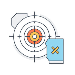 Poster - Vector art illustration of a business strategy target with multiple elements