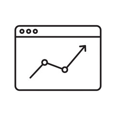 Poster - Seo growth icon with arrow graph on browser for search engine optimization and website performance analytics showing digital marketing trend