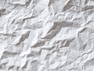 Poster - Close-up view of a crumpled white paper against a gray background, showcasing texture and detail Minimalistic style, suitable for creative projects - AI-Generated