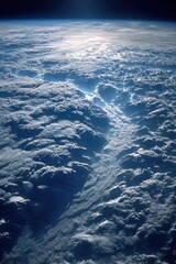 Wall Mural - Earth's cloudscapes seen from space, dramatic light