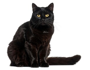 Naklejka na meble Black cat seated, full body