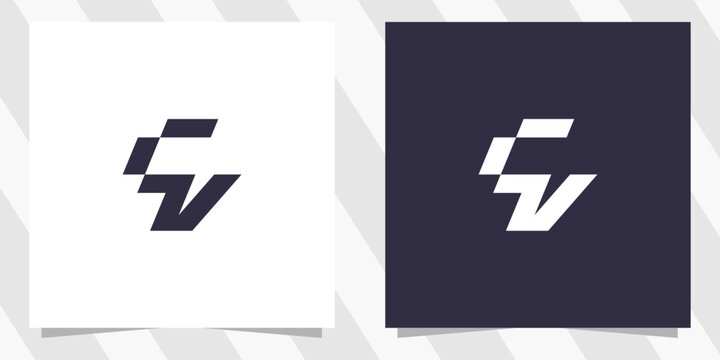 letter cv vc logo design vector