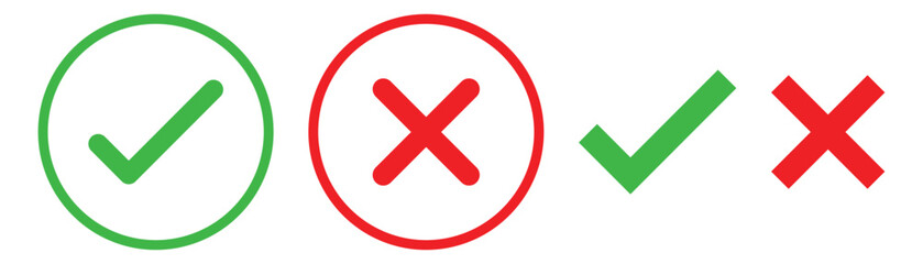Poster - Green check mark, red cross mark icon set.