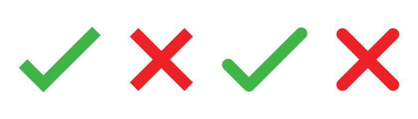 Poster - Green check mark, red cross mark icon set.