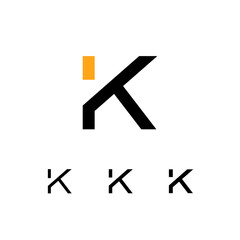 Wall Mural - technical logo letter k, digital cyber space alphabet font, set of four different thicknesses of the