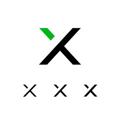 Wall Mural - technical logo letter x, digital cyber space alphabet font, set of four different thicknesses of the