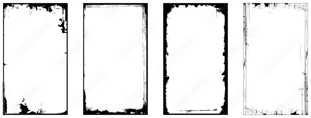 Textured Frame Svg Set of vertical textured frames. vector grunge frames Stock Vector ...