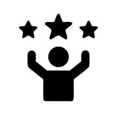 Poster - Achievement success rating review feedback performance star quality evaluation vector graphic design element