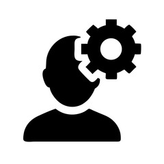 Poster - Human intelligence and thinking process concept for problem solving and automation process icon vector
