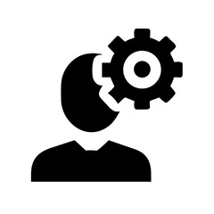 Poster - Human mind process thinking gear mechanism idea solution innovation strategy problem solving concept design icon