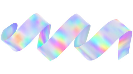 Poster - Abstract  holographic wave.Flow iridescent fluid.Dynamic spectrum ribbon.